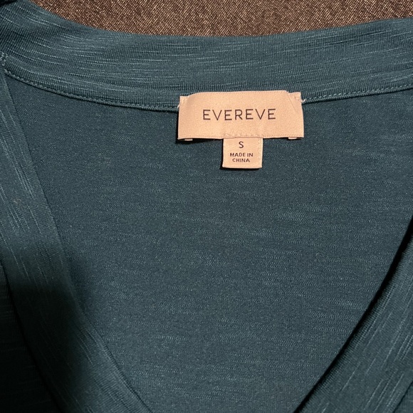 Evereve Teal Knot-Front V-Neck Tee - Picture 3 of 4